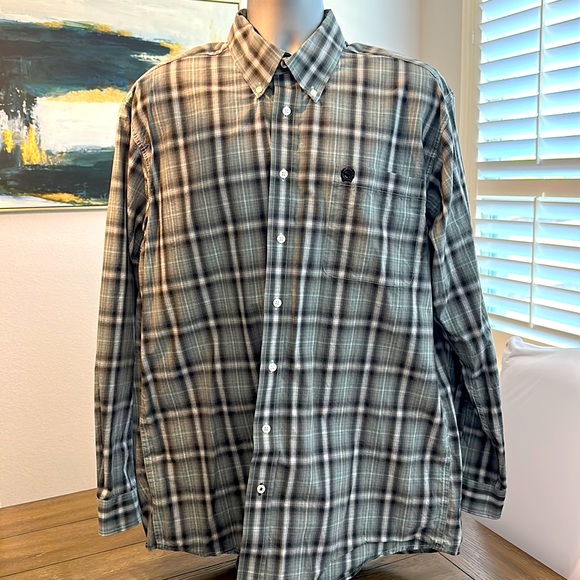 Cinch mens western shirt. Long sleeve, size L. Beautiful like new no flaws - Picture 2 of 7